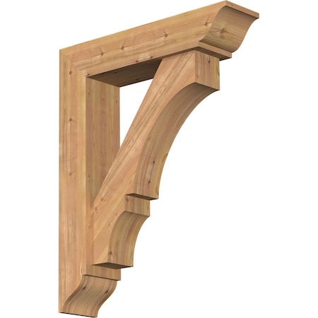 Ekena Millwork Balboa Traditional Smooth Bracket w/ Offset Brace, Western Red Cedar, 7 1/2"W x 32"D x 40"H BKT0806X32X40BOA01SWR